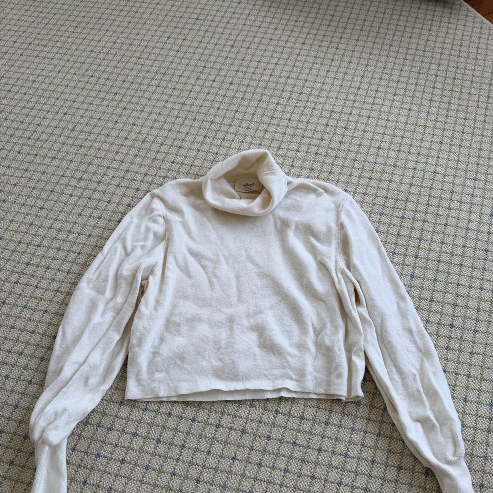 Wilfred Cream Turtleneck Cropped Sweater